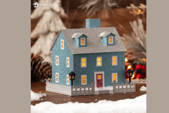Adams House SVG: A 3D House Design That Captures Holiday Charm