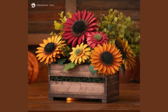 Autumn Blossom Crate 3D SVG for Fall Digital Sellers