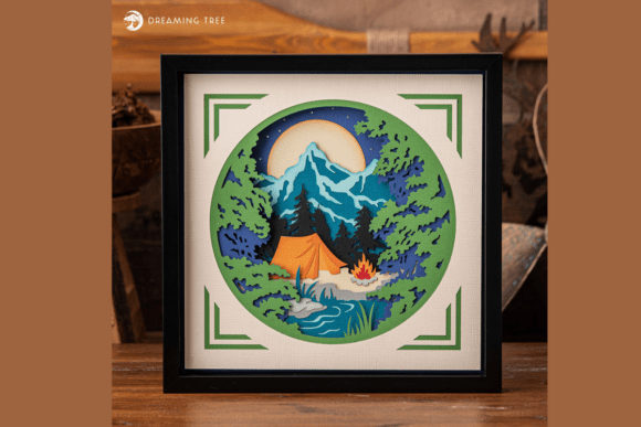 Camping Paper Sculpture SVG