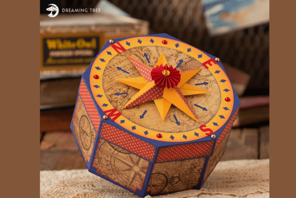 Compass Gift Box 3D SVG for Creative Gift Designers