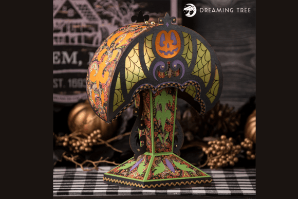 Crescent Moon Lamp 3D SVG for Halloween Crafting