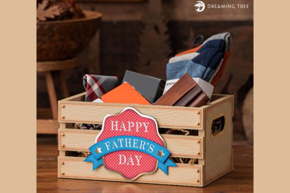 Father's Day Gift Crate 3D SVG for Rustic Handmade Projects