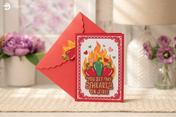 Fiery Feelings Card SVG: A 3D Valentine S Day Design That Sparks Passionate Marketing