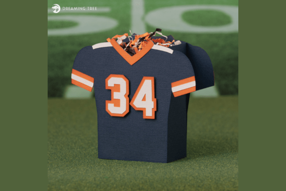Football Jersey Treat Box 3D SVG for Sports-Themed Digital Products