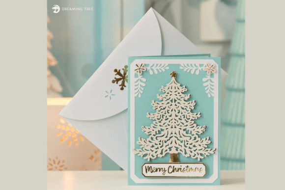 Frosted Fir Card SVG: A 3D Holiday Greeting for Elegant Pop-Up Cards