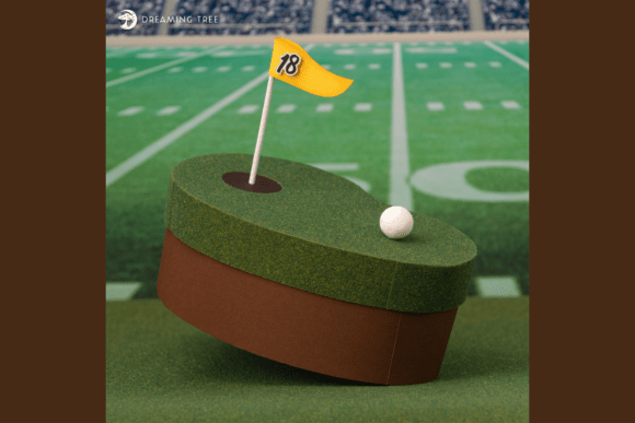 Golf Course Gift Box 3D SVG for Sports-Themed Digital Products