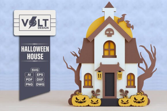 Halloween House 3D SVG for Laser Cut PaperCraft