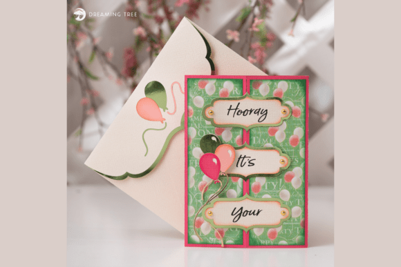 Hooray Birthday Card SVG: Festive 3D Design for Birthday Branding