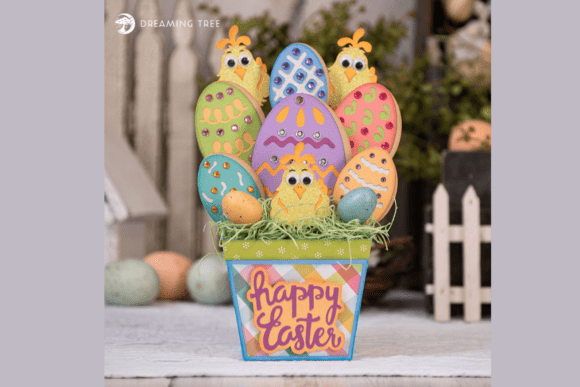 Lil Chicks Bouquet 3D SVG for Easter Crafts