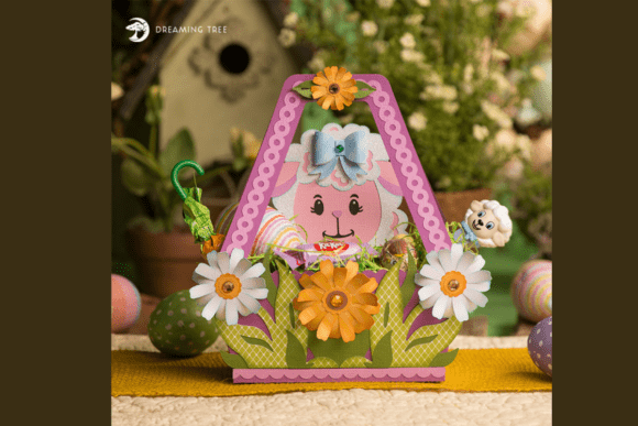 Little Lamb Easter Basket 3D SVG for Festive Branding