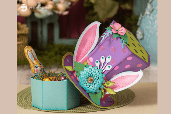 Mad Hatter Treat Box 3D SVG: Easter-Inspired Whimsy for Brand Visuals