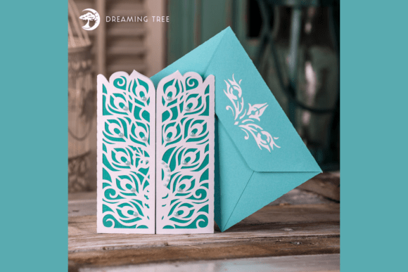 Peacock Gatefold Card SVG: Elegant 3D Design for Cards and Invites