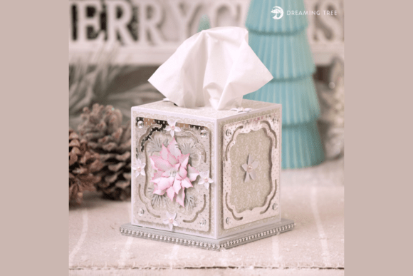 Poinsettia Tissue Box SVG: A Festive 3D Design for Holiday-Themed Objects