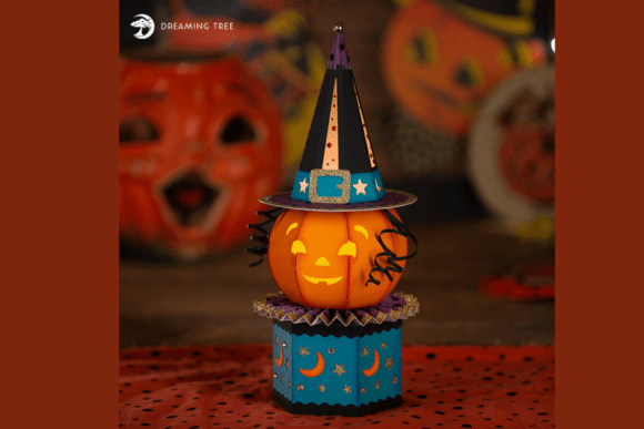 Pumpkin Luminary Treat Box 3D SVG for Halloween Branding