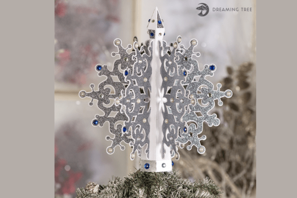 Snowflake Tree Topper SVG: A 3D Winter Design for Holiday Branding