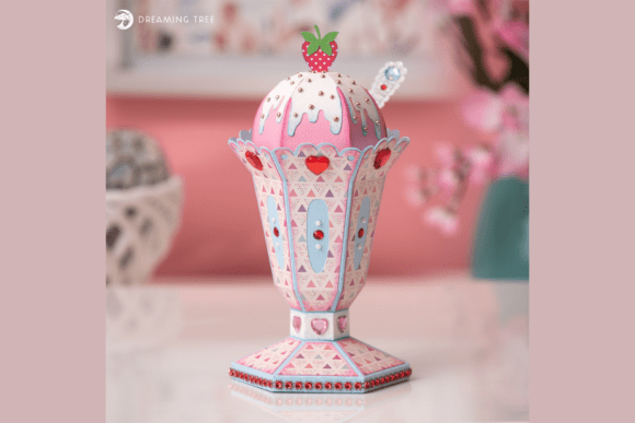 Sweet Sundae Treat Box SVG: A Playful 3D Object for Joyful Brand Packaging