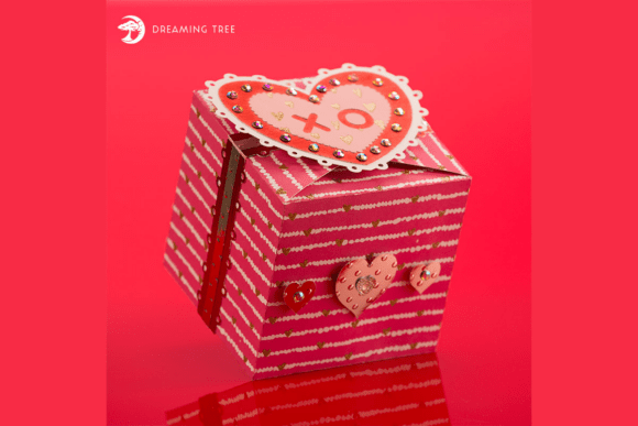 Valentine Candy Cookie Box 3D SVG for Sweet Editorial Design