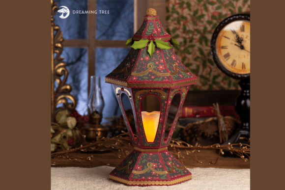 Victorian Christmas Lantern 3D SVG: Elegant Holiday Design for Christmas Projects