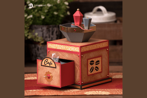 Vintage Coffee Grinder 3D SVG for Editorial & Web Centerpieces