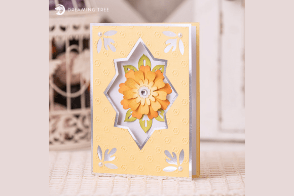 Yellow Fantasy Flower Card SVG: A Joyful 3D SVG for Mother’s Day Branding